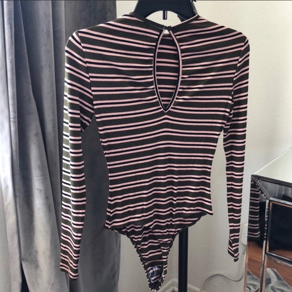 Same Day Shipping*American Apparel Stripe Bodysuit - Picture 4 of 5